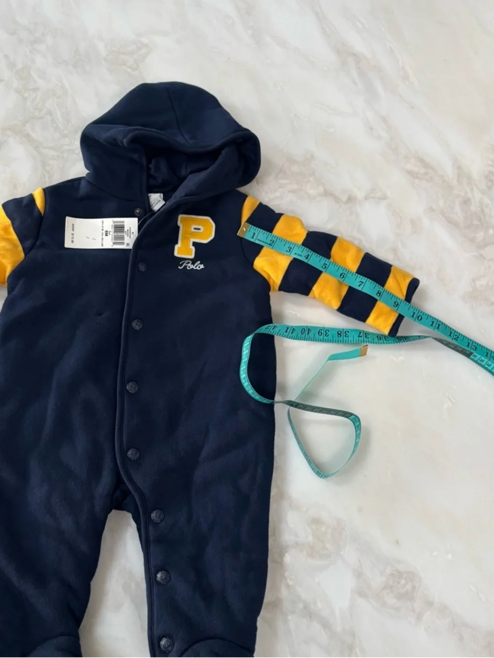 Ralph Lauren Baby Boy Fleece Footed Bunting Size 6 Months New